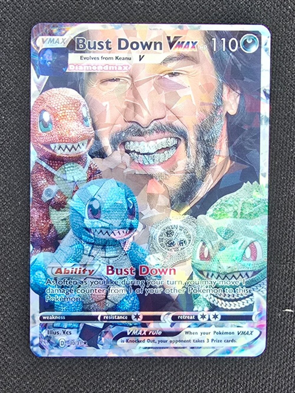Bust Down Keanu Pokemon Card - Meme